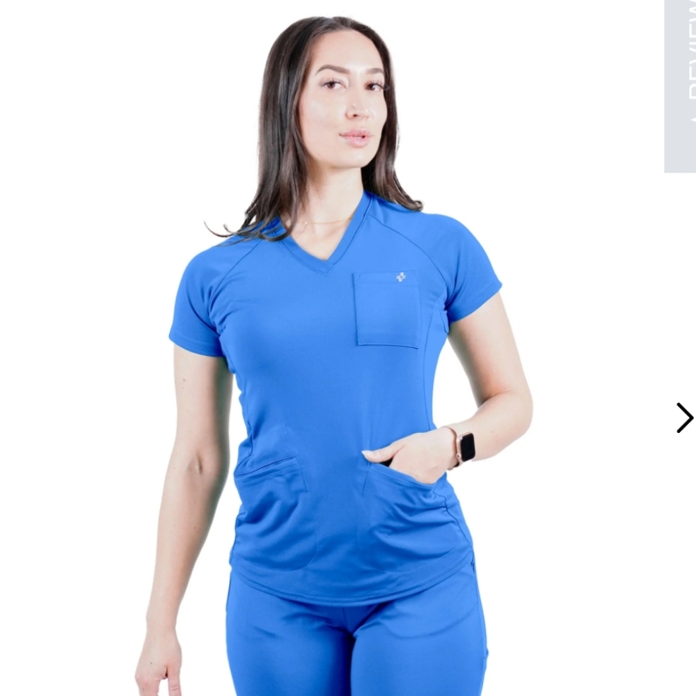 Royal Blue Fit Scrubs Top